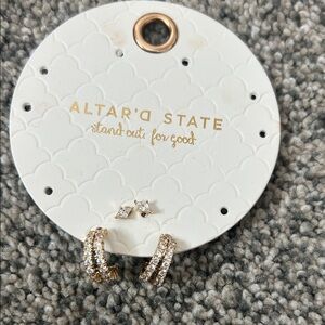 Altar'd State Gold and Silver Sparkling Earrings